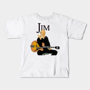 Jim Hall Legendary Jazz Guitar Player Flat Modern Art Original Design T-Shirt - Gift for Vinyl Collector, Jazz Fan, Student or Musician Kids T-Shirt